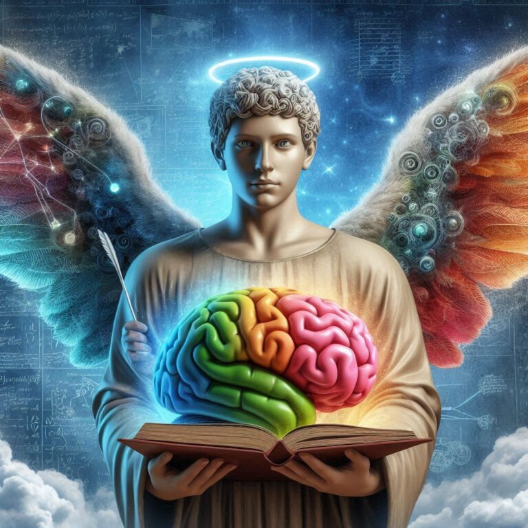 anjo segurando cerebro