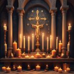 altar de velas acessas