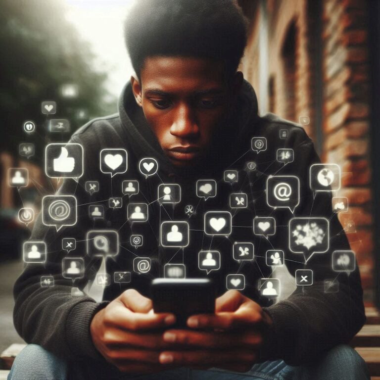 homem triste com celular na mão